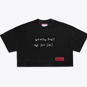 CHNGE Women Don’t Owe You Shit Cropped Black Tee 3XL
